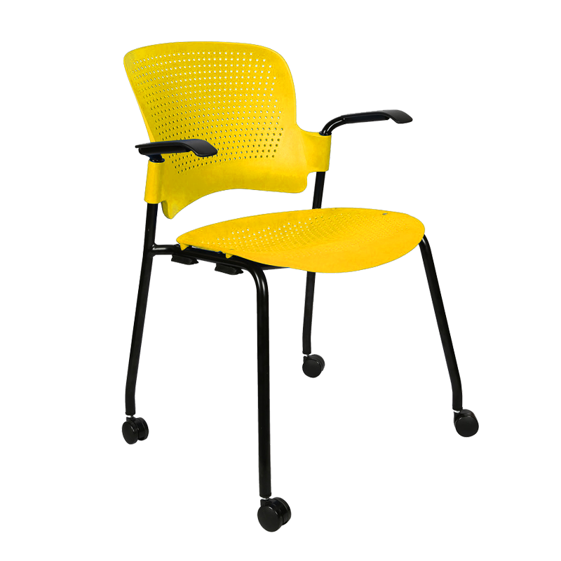 Classroom Yellow Chairs with writing pad manufacturers