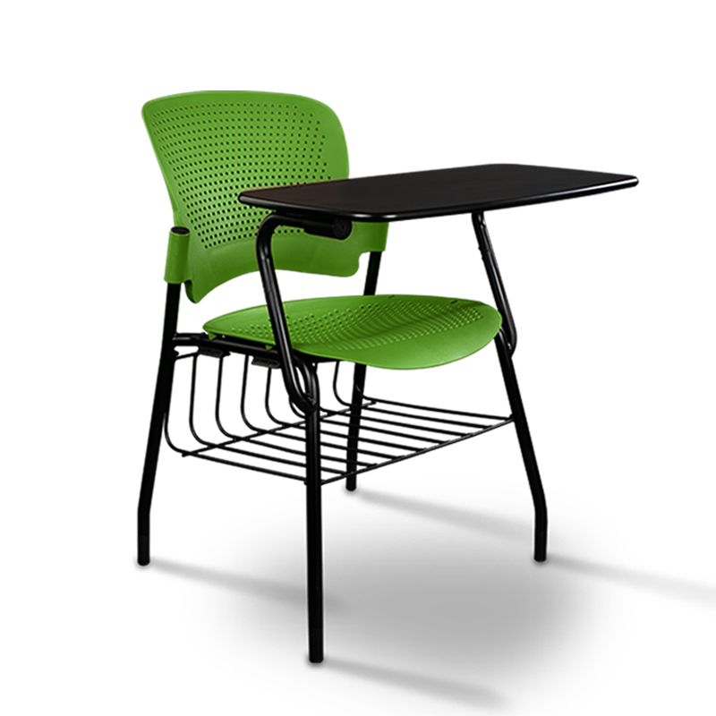 Student Training Green Chairs with writing pad manufacturers