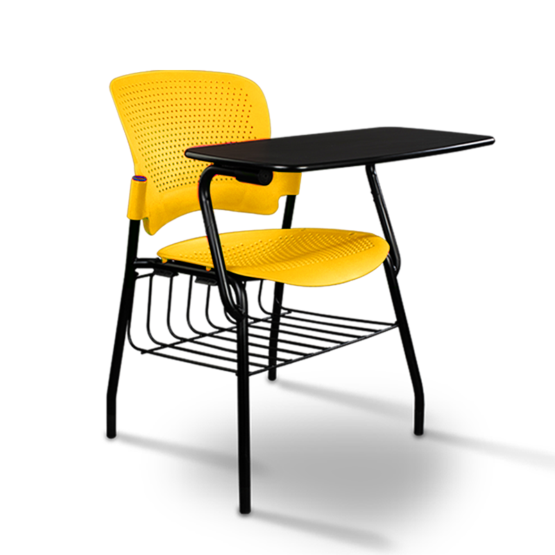 Student Training Yellow Chairs with writing pad manufacturers