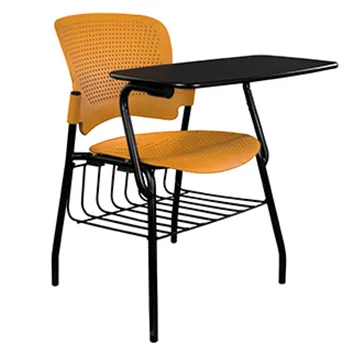 Student Training Orange Chairs with writing pad manufacturers
