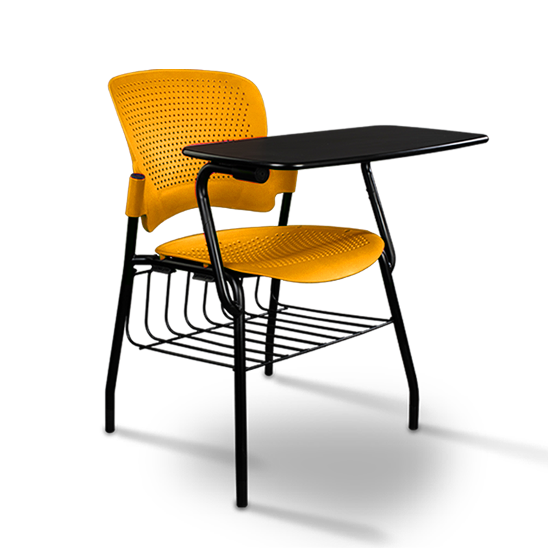 Student Training Orange Chairs with writing pad manufacturers