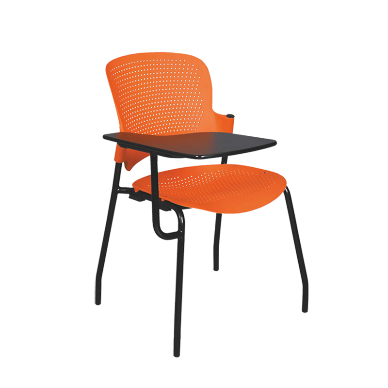 Classroom Orange Chairs with writing pad manufacturers