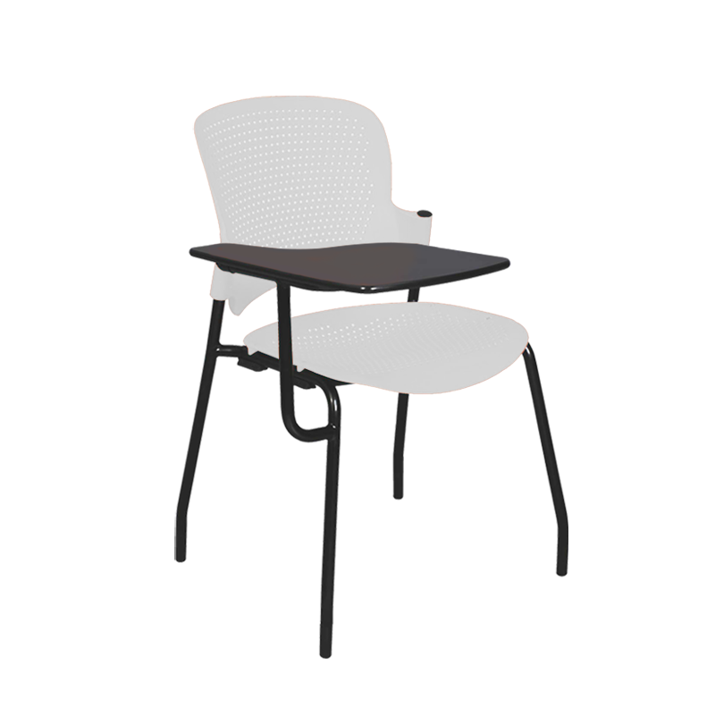 Classroom White Chairs with writing pad manufacturers